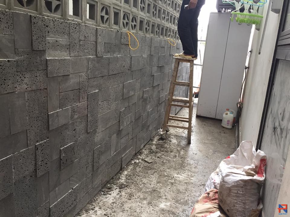Tiểu cảnh sử dụng đá ong 3D ốp tường