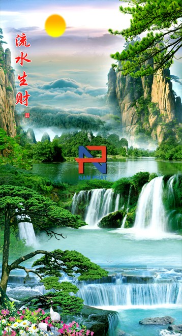 Gạch Tranh 3D Thác Nước - GT3D16