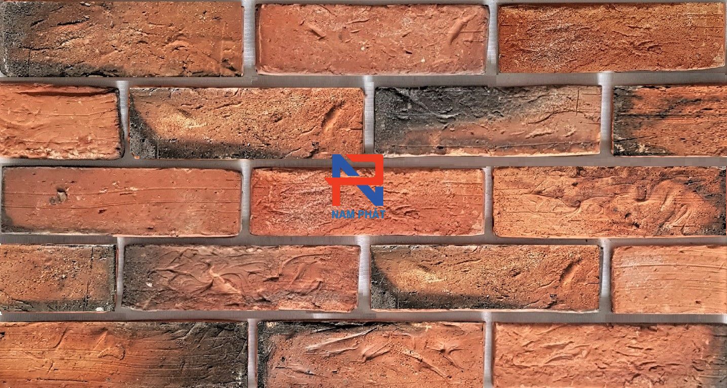 Gạch giả cổ VPG041 Đỏ - Đen