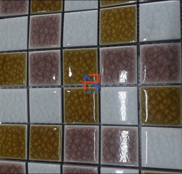 Gạch Mosaic Gốm Rạn Trộn Màu 48x48mm MGRT48026