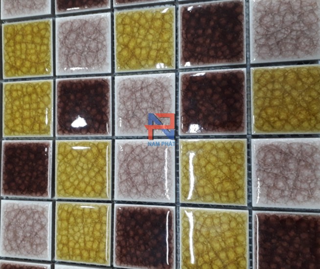 Gạch Mosaic Gốm Rạn Trộn Màu 48x48mm MGRT48017