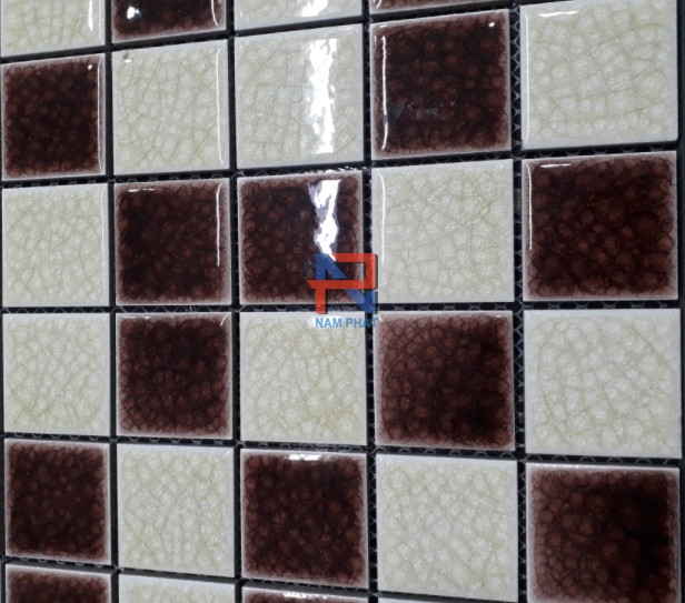 Gạch Mosaic Gốm Rạn Trộn Màu 48x48mm MGRT48015