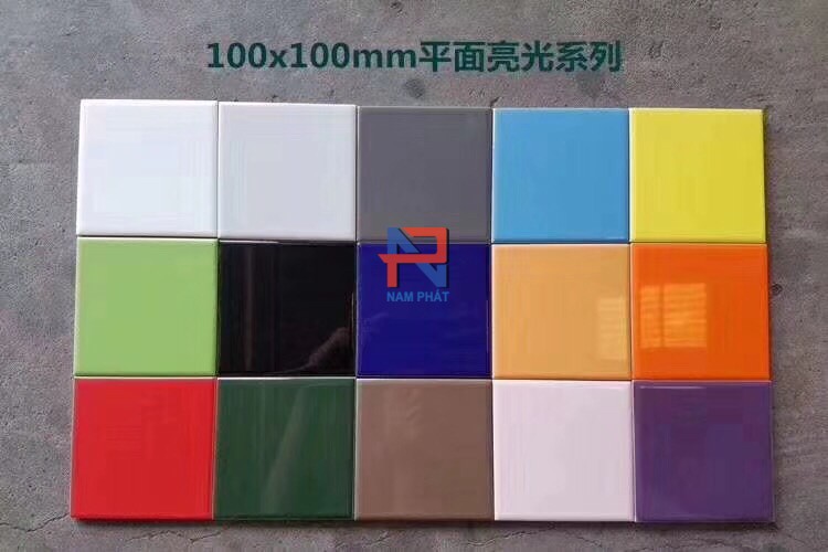 Gạch thẻ ốp bếp 10x10 bóng phẳng