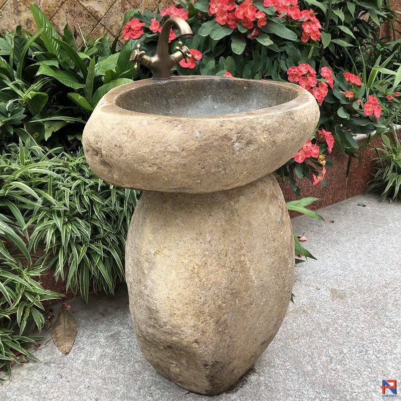 phối cảnh chậu đá cuội