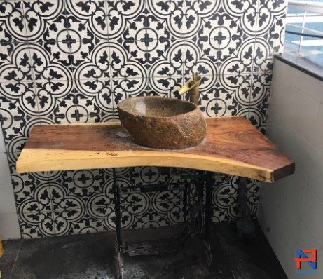 phối cảnh chậu đá cuội