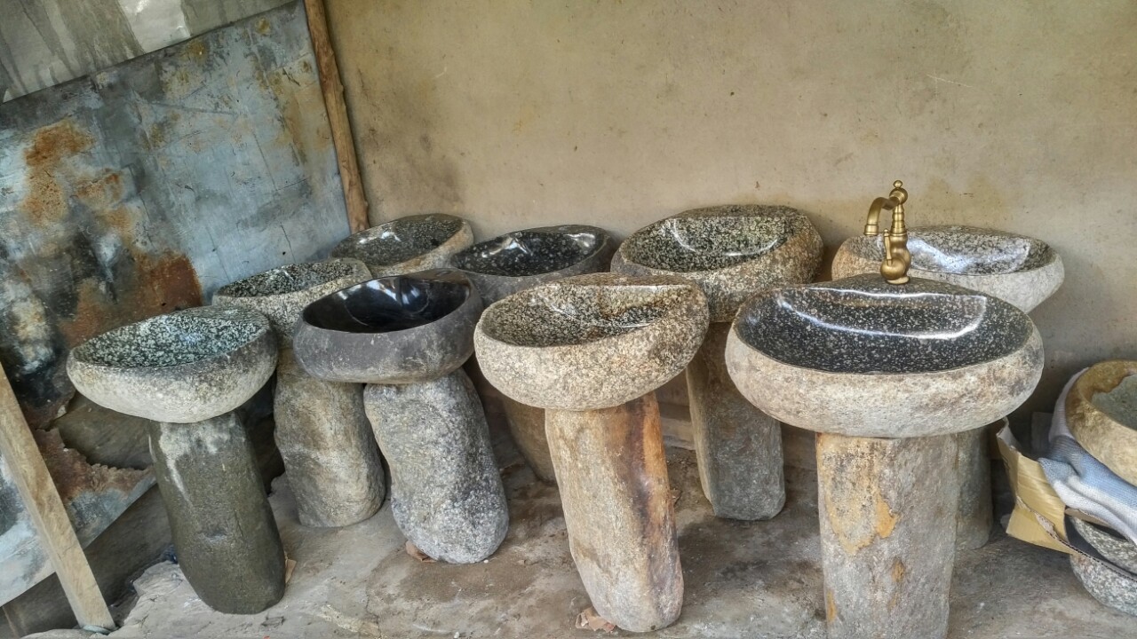thành phẩm chậu đá cuội