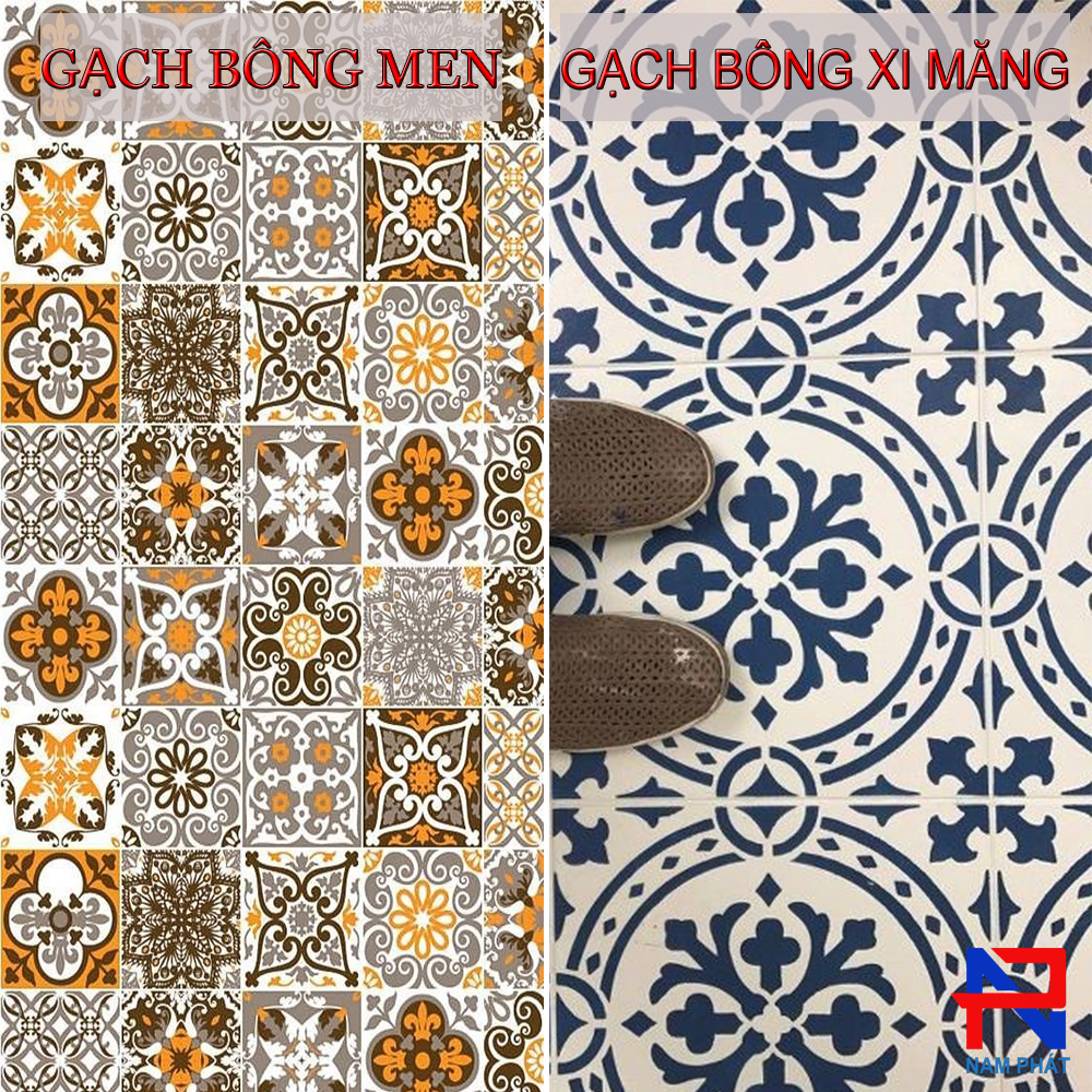 [So sánh] Gạch bông xi măng và gạch bông Men