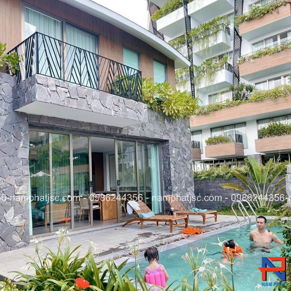 Đá rối đen ghi ốp tường trang trí biệt thự 
