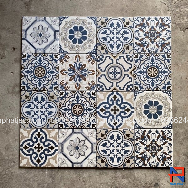 Gạch bông men 20x20 cm nhập khẩu NPGB2021