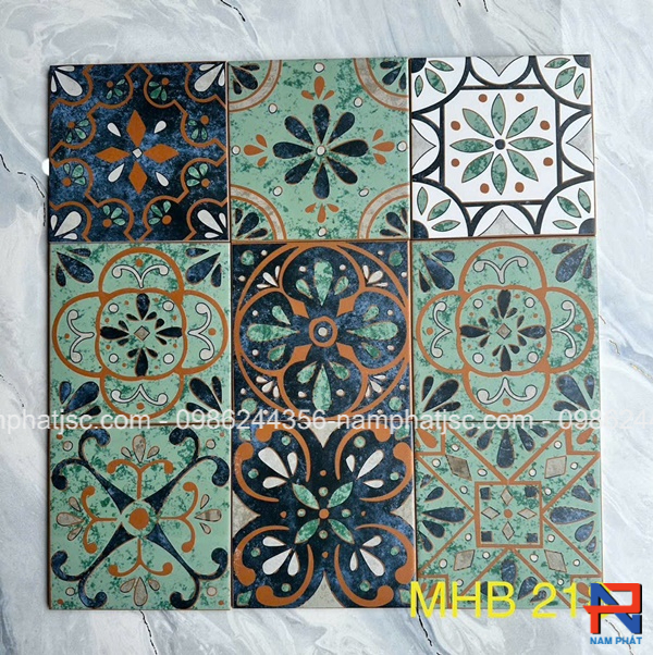 Gạch bông men 20x20 cm nhập khẩu NPGB2027