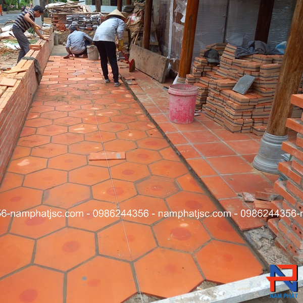 Gạch cổ lục giác lát nền 