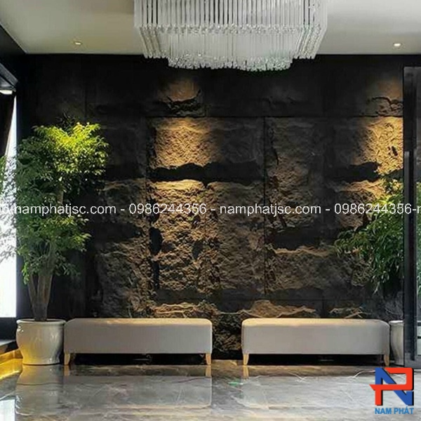 Tấm PU giả đá trang trí phòng khách